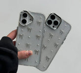 Transparent Bow Glittery Shimmer Case