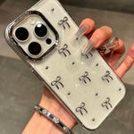 Transparent Bow Glittery Shimmer Case