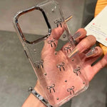 Transparent Bow Glittery Shimmer Case