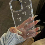 Transparent Bow Glittery Shimmer Case