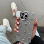 Transparent Bow Glittery Shimmer Case
