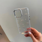 Transparent Bow Glittery Shimmer Case