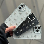 Transparent Bow Glittery Shimmer Case