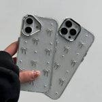 Transparent Bow Glittery Shimmer Case