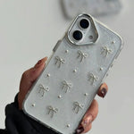 Transparent Bow Glittery Shimmer Case