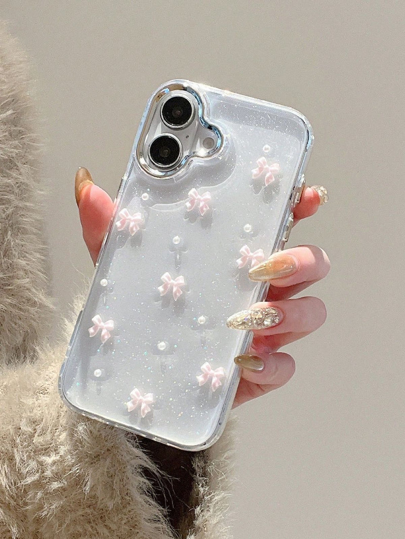 pink Bow Glittery Shimmer Case