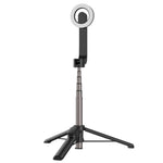 selfie stick tripod with a ring light