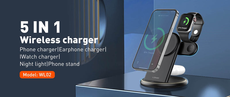 3-in-1 Magnetic Wireless Charging Station – Phone, Smartwatch & AirPods Charger