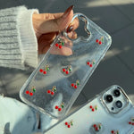 Transparent Bow Glittery Shimmer Case