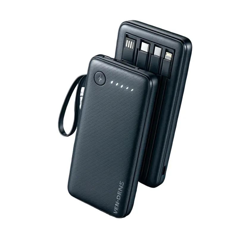 VEN-DENS 10000mAh Power Bank – 3-in-1 Built-in Cable Fast Charging Power Bank