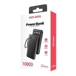 VEN-DENS 10000mAh Power Bank – 3-in-1 Built-in Cable Fast Charging Power Bank