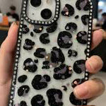 Black Cheetah Studded Case