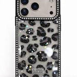 Black Cheetah Studded Case